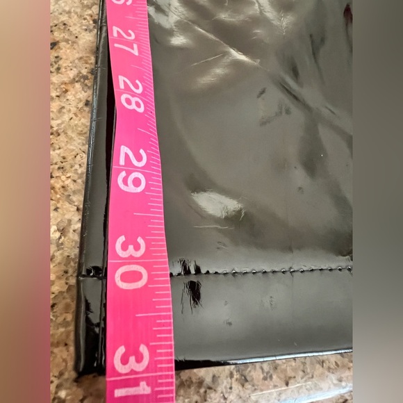 The Kooples 100% vinyl pants black Loose fit High-waisted Flared Patent NWT 27 - Picture 5 of 13